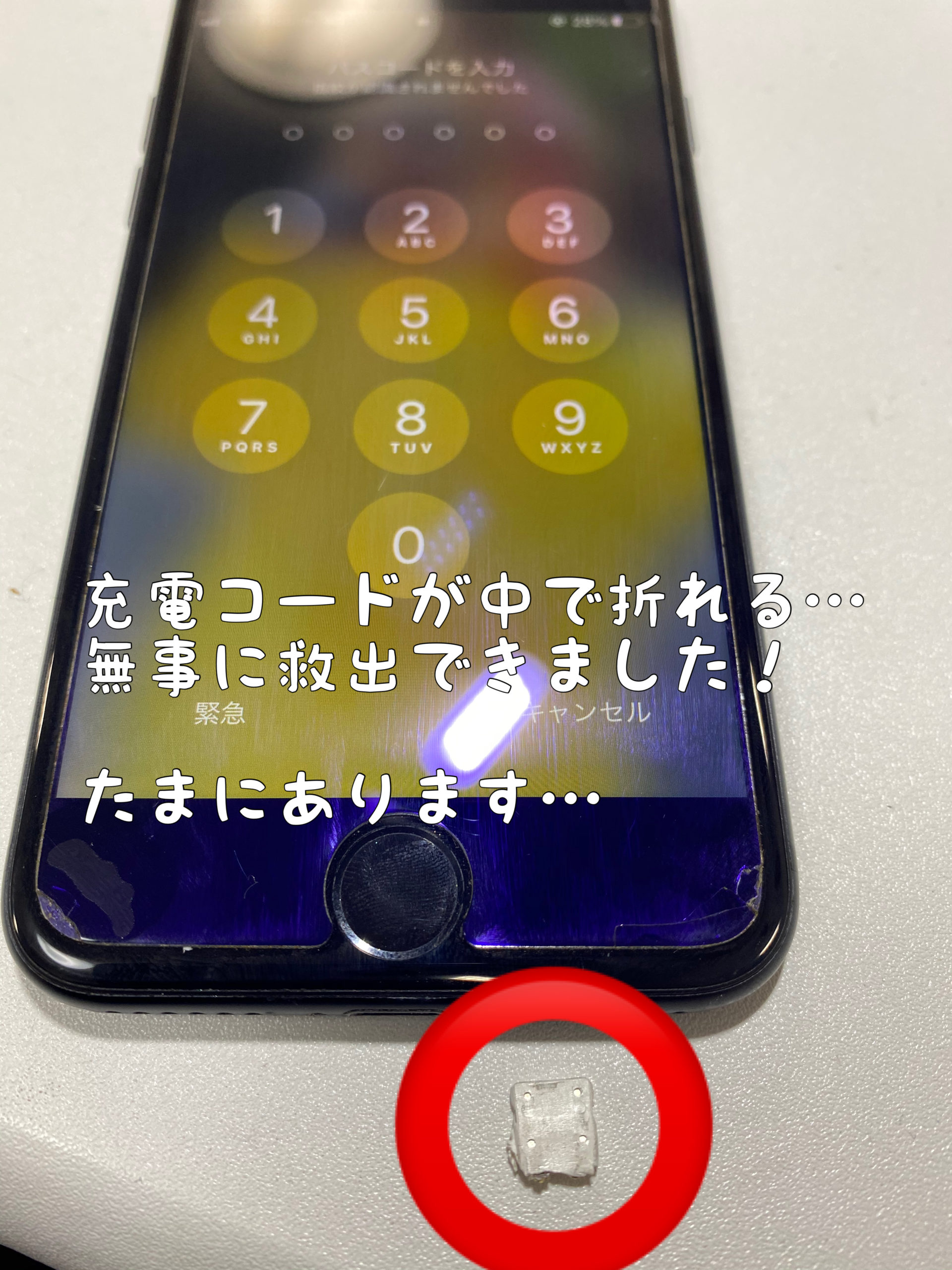 iPhone 充電コード折れ　充電ケーブル折れ　充電できない　iPhone修理　アイフォン修理　岩倉　江南　犬山　扶桑町　大口町